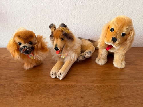 Konvolut alte steiff hunde - alte,