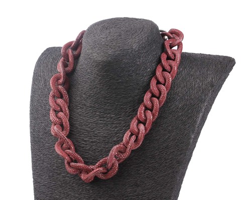 Rochenleder halskette burgundy - halskette,