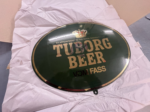Tuborg beer emailschild - tuborg,