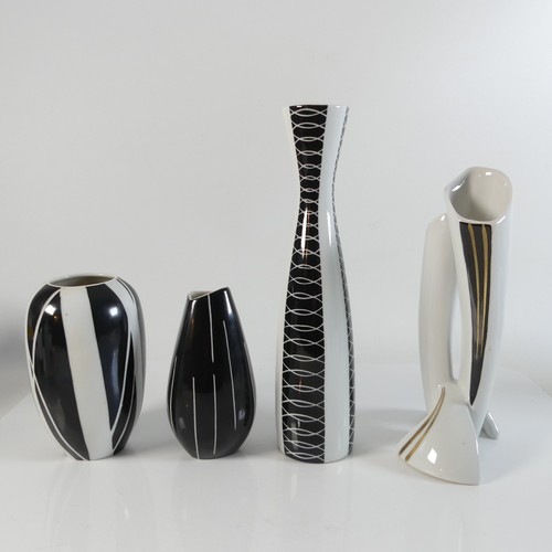 Vintage schwarz weiß vase - schwarz/weiß,