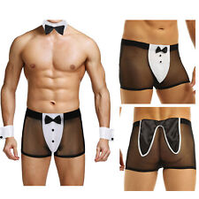 DE Herren Kellner Cosplay Kostüm Fliege Kragen und Manschetten Gentleman Outfits