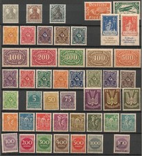 DEUTSCHES  REICH,  INTERESSANTES  INFLA  LOT  MIT  ZEHN  SÄTZEN,  POSTFRISCH /**