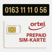 SIM-Karte -  Ortel Prepaid– NEU & UNBENUTZT 📞 Rufnummer: 0163 11 11 0 56