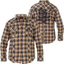 REBEL SPIRIT Hemd LSW111085 Brown Braun/Blau Hemden Herren  LSW110706