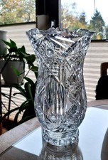 alte große schwere Vase -Kristall - Vintage - Höhe: 25 cm -  Ø oben 13 cm