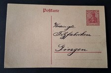 Ganzsache DR P107 10 Pfg Germania mit  ausgefülltem Adressfeld