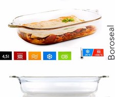 Lock&Lock Boroseal Auflaufform,rechteckig,Borosilikatglas,4,5 Liter,Glas Schale