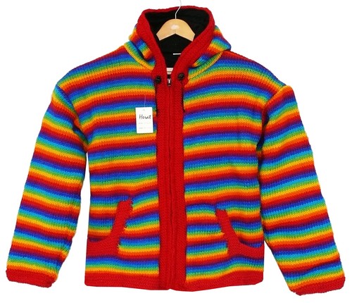 Nepal strickjacke regenbogen - nepal,