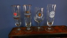4er Set Biergläser DORTMUNDER Union Bergmann Urtyp Bier alte Embleme 70er! ANTIK