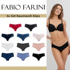 Fabio Farini 6er-Pack Damen Slips Panties Frauen Hipster Unterhosen Baumwolle