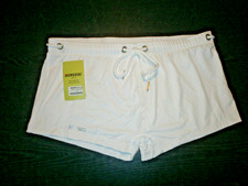 Badehose Badeboxer Schwimmhose Surfhose Badeshorts Boxer Weiß Gr. L / XL Neu GAY