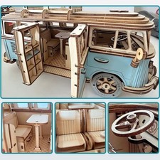 3D Holz Puzzle Retro Camper
