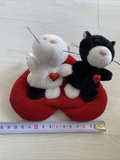 Nici Katzen Auf Herzkissen Rot Pärchen Plüschtier Kuscheltier Stofftier Liebe
