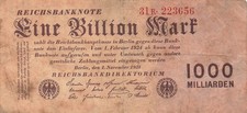 Reichsbanknote 1 Billion Mark 1.11.1923 DEU-155b