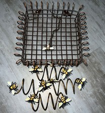 Serviettenhalter Landhaus Shabby Metall Vintage 4 x Serviettenringe Biene Retro