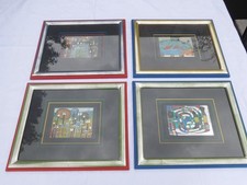4 schöne Kunstdrucke Hundertwasser gerahmt interframe