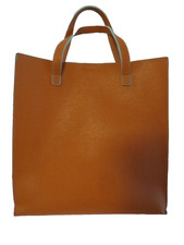 REMEMBER Shopper Tasche cognac-braun innen mint mit Doppelhenkel