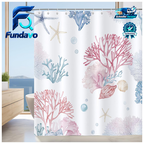 Duschvorhang rosa blau - duschvorhang, koralle