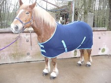 *XL*MICROFLEECE-ABSCHWITZDECKE Kreuzbegurtung NEU 135cm Blau Kaltblut-Friese