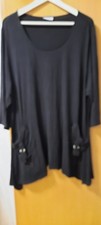 Damen schwarze Tunika Gr. 52/54, 3/4 Ärmel