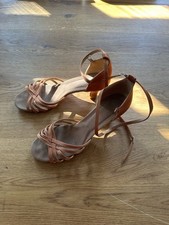 wunderschöne Tanzschuhe Bronze rotbraun Wildleder Riemchen Gr. 40