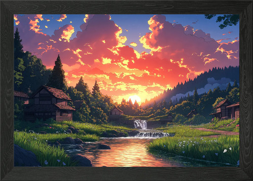 Anime sonnenuntergang dorf - sonnenuntergang,