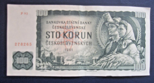 Banknote tschechoslowakei 100 - banknote, tschechoslowakei,100