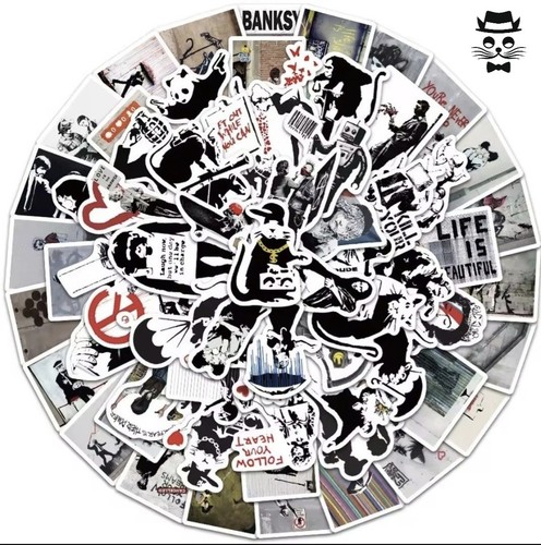 67x banksy sticker set - 67x,