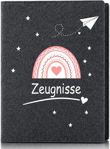 Zeugnismappe filz mit 30 - zeugnismappe,