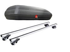 Dachbox 132x78x34,5 + Dachträger Volkswagen Cross Golf  2006-2014 Mit Dachreling