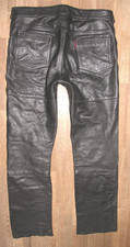 " HARRO " Herren- LEDERJEANS / Biker- Lederhose in schwarz Gr. 52 ca. W36 / L32