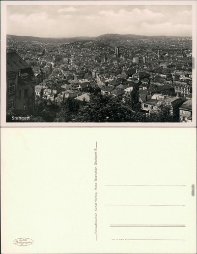 Ansichtskarte stuttgart blick - ansichtskarte,