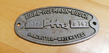 Orginal Waggonschild  Linke-Hoffmann-Busch 1963 Salzgitter-Watenstedt -Eisenguss