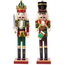2Pcs Nussknacker Figuren aus