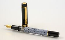 Vintage Senator Regent Kolbenfüller fountain pen white grey marbled steel nib B