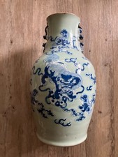 schoene grosse seltene antike chinesische Vase, Seladon, H 40 cm