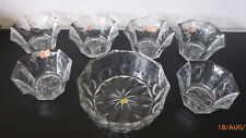 GLAS-SET 6er Glasschalen 8eckig+1x Glasschale 10eckig Vorsp.Dessert France Reims