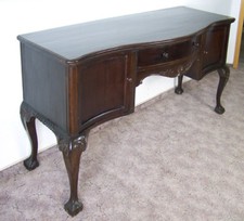 Sideboard Anrichte Schrank SchreibtischHolz Nussbaumton Chippendale-Stil B1,80