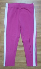 7/8 Sport Leggings Gymnastikhose in pink mit weißem Streifen Gr. 128