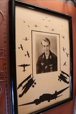 tolles altes Foto - Portrait eines Piloten ? Silhouetten von Flugzeugen 