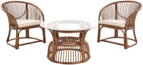 Set gestäbte rattan - set/3,