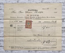 1899 Roth Metallwaaren Patronen Munition Wien Preßburg Rechnung Stempelmarke alt