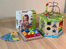 Kinder Motorik-Set: HABA Steckspiel „Farbkringel“ + Motorikwürfel - Spielzeug