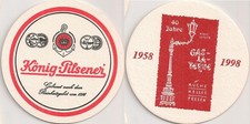 König Pilsener - alter Bierdeckel "40 Jahre Kiels letze Gaslaterne" aus 1998