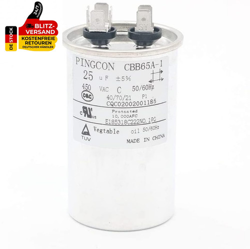 25uf cbb65 kondensatormotor - 25uf,