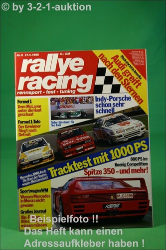 Rallye racing koenig - racing, 9/88