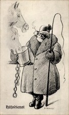 Künstler Ak Stanke, Hilfsdienst, Frau als Kutscher, Mantel,... - 11314614