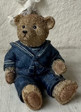 Maritimer Vintage Kunstguss Polystone Deko-Teddy ? Teddybär-Figur  Matrosen-Bär