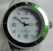 Weiß/Grüne SKODA Citigo Quarz Analog Armbanduhr