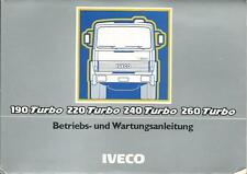 LKW IVECO 190 220 240 260 TURBO Betriebsanleitung 1989 Bedienungsanleitung BA